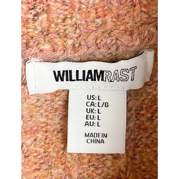 William Rast Wool Blend Multicolor Turtleneck Sweater, Pink -‎ Size L - Picture 6 of 7
